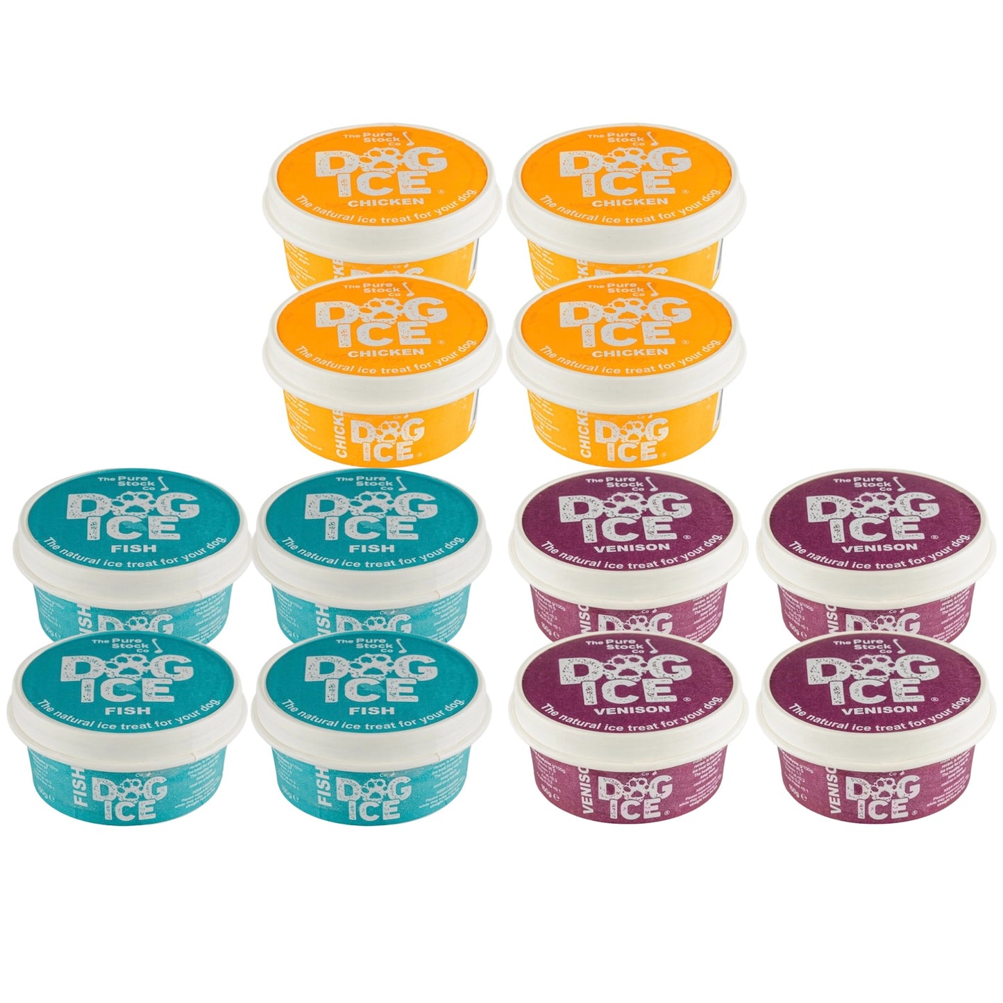 Frozen Dog Ice treat chicken fish venison 12 x 150ml tub 