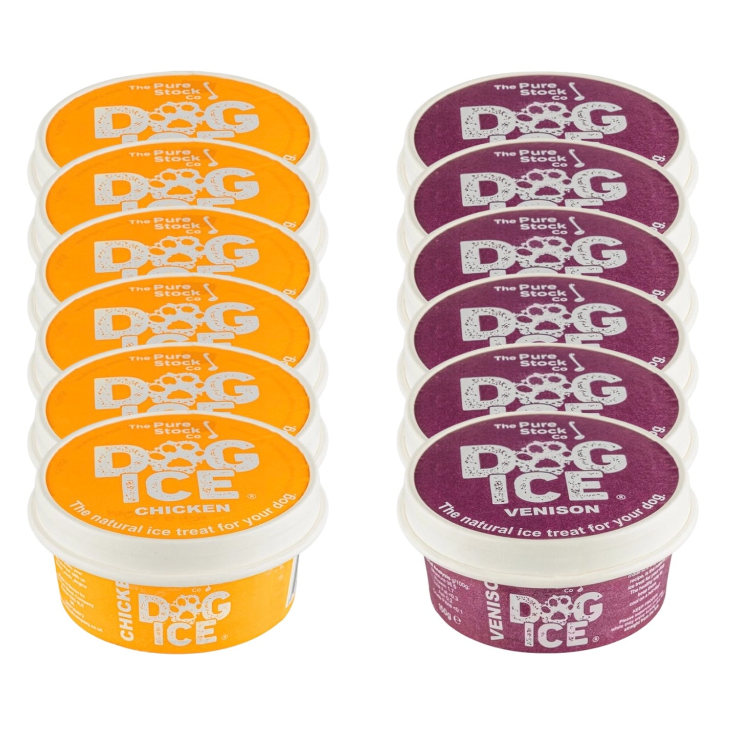 Frozen Dog Ice treat chicken Venison 12 x 150ml tub