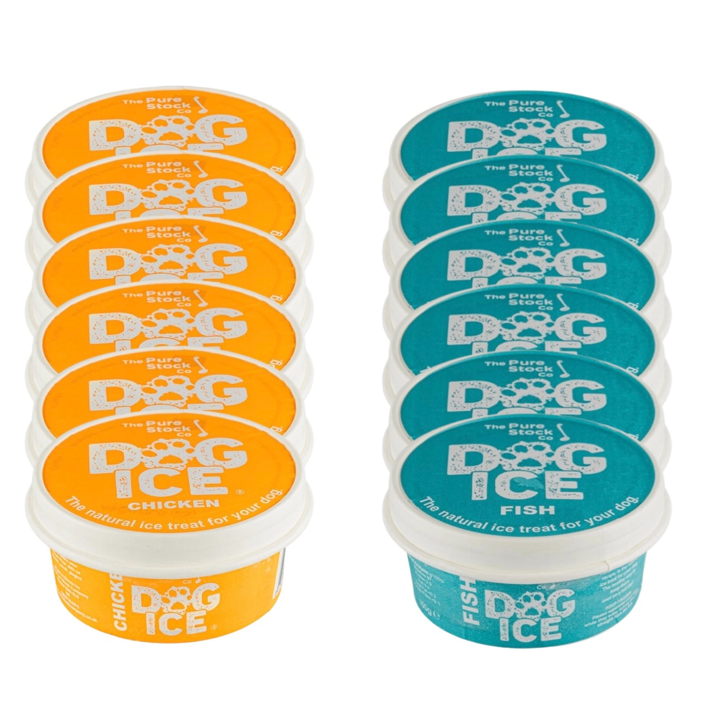 Frozen Dog Ice treat chicken fish in 12 x 150ml tub